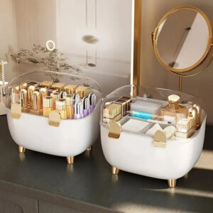 Dustproof Makeup Storage Box with Transparent Lid