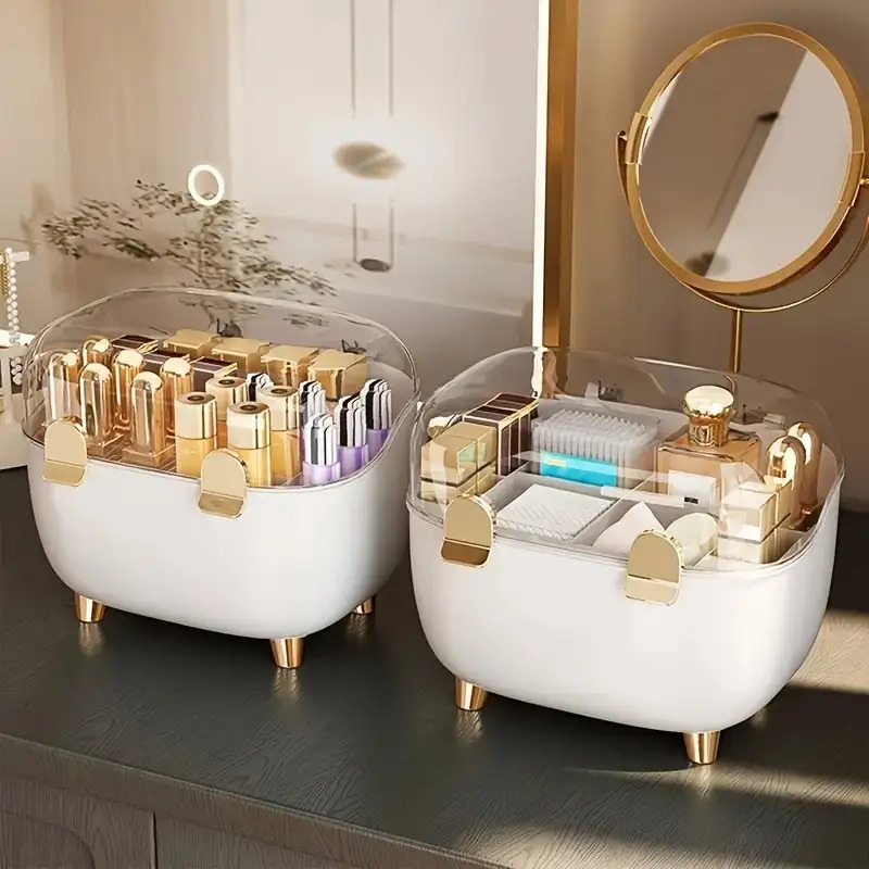 Dustproof Makeup Storage Box with Transparent Lid