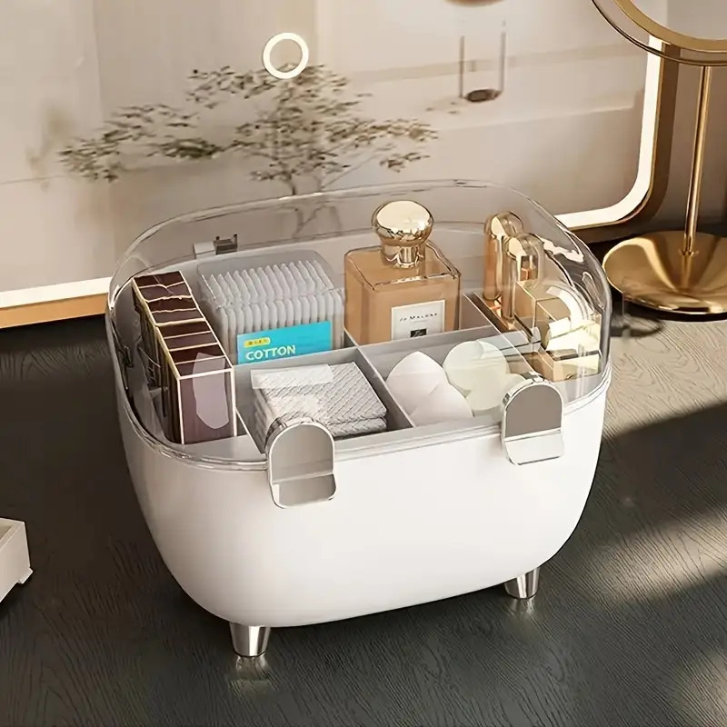 Dustproof Makeup Storage Box with Transparent Lid