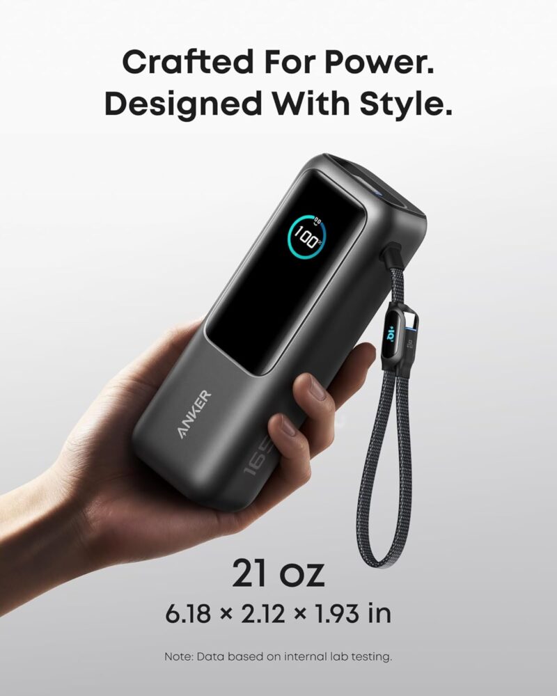 61FxcBRgvmL._AC_SL1500_.jpg Anker Laptop Power Bank. 25.000mAh Portable Charger with Triple 100W USB-C Ports. Built-in Retractable Cables. Flight-Approved for Travel. iPhone 17/16 Series. MacBook. Samsung. and More