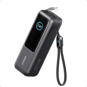 61Kin0Hx98L._AC_SL1500_.jpg Anker Laptop Power Bank. 25.000mAh Portable Charger with Triple 100W USB-C Ports. Built-in Retractable Cables. Flight-Approved for Travel. iPhone 17/16 Series. MacBook. Samsung. and More