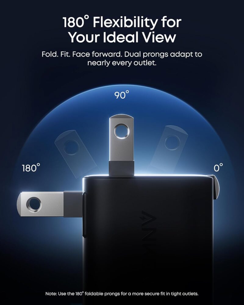 61lzYipyq-L._AC_SL1500_.jpg Anker Smart Display Charger. Anker Nano 45W GaN Fast Charging USB C Charger. 180° Foldable Plug. Smart Recognition. Built-in Care Mode. for iPhone17/16/15(Non-Battery.One USB-C Port.No Cable Included)