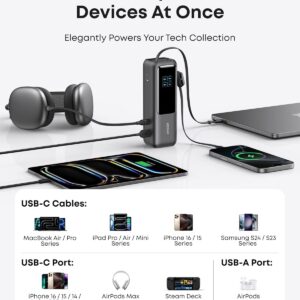 71AkxIrOCL._AC_SL1500_.jpg Anker Laptop Power Bank. 25.000mAh Portable Charger with Triple 100W USB-C Ports. Built-in Retractable Cables. Flight-Approved for Travel. iPhone 17/16 Series. MacBook. Samsung. and More