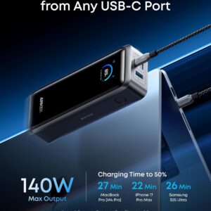 Anker Prime Power Bank. 26.250mAh 3-Port Portable Charger with 300W Max Output. Two-Way Charging. TSA-Approved. App Control. for MacBook. iPhone 17/16 Series. and More (Base Not Included)