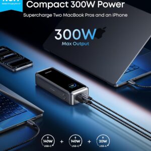 Anker Prime Power Bank. 26.250mAh 3-Port Portable Charger with 300W Max Output. Two-Way Charging. TSA-Approved. App Control. for MacBook. iPhone 17/16 Series. and More (Base Not Included)