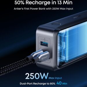 Anker Prime Power Bank. 26.250mAh 3-Port Portable Charger with 300W Max Output. Two-Way Charging. TSA-Approved. App Control. for MacBook. iPhone 17/16 Series. and More (Base Not Included)