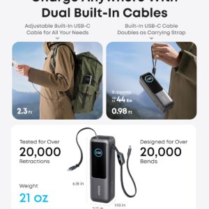 71cFePiCmlL._AC_SL1500_.jpg Anker Laptop Power Bank. 25.000mAh Portable Charger with Triple 100W USB-C Ports. Built-in Retractable Cables. Flight-Approved for Travel. iPhone 17/16 Series. MacBook. Samsung. and More