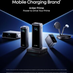 Anker Prime Power Bank. 26.250mAh 3-Port Portable Charger with 300W Max Output. Two-Way Charging. TSA-Approved. App Control. for MacBook. iPhone 17/16 Series. and More (Base Not Included)