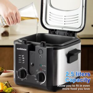 CUSIMAX 2.5L Deep Fryer - 1500W with Odor Free Filter