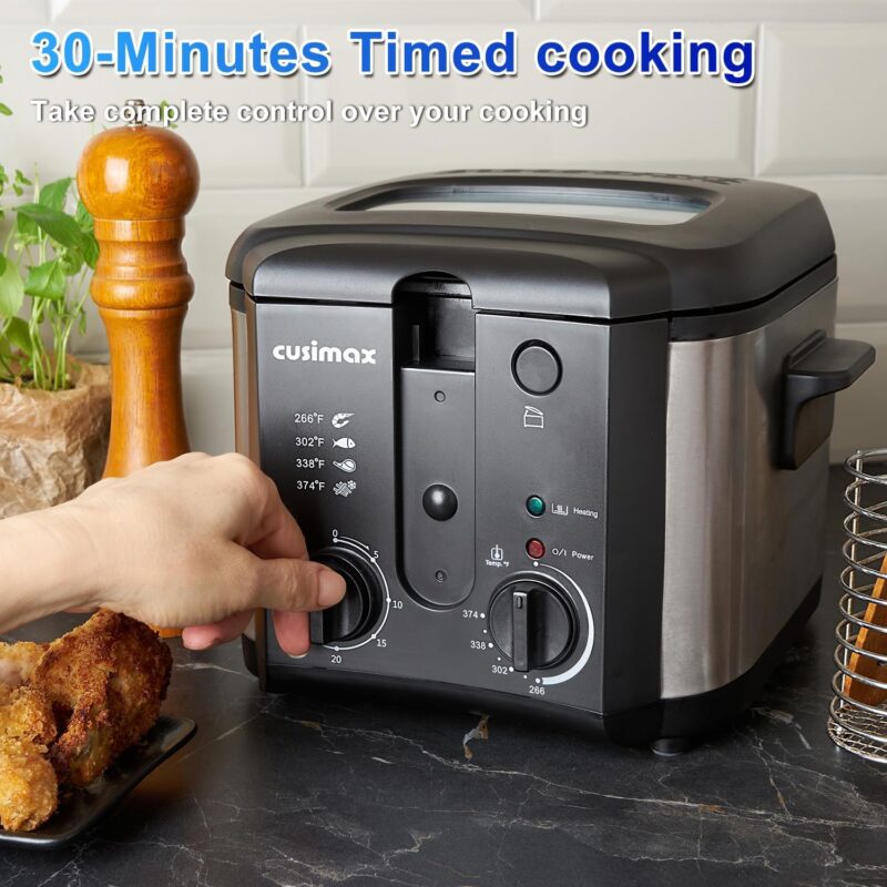 CUSIMAX 2.5L Deep Fryer - 1500W with Odor Free Filter