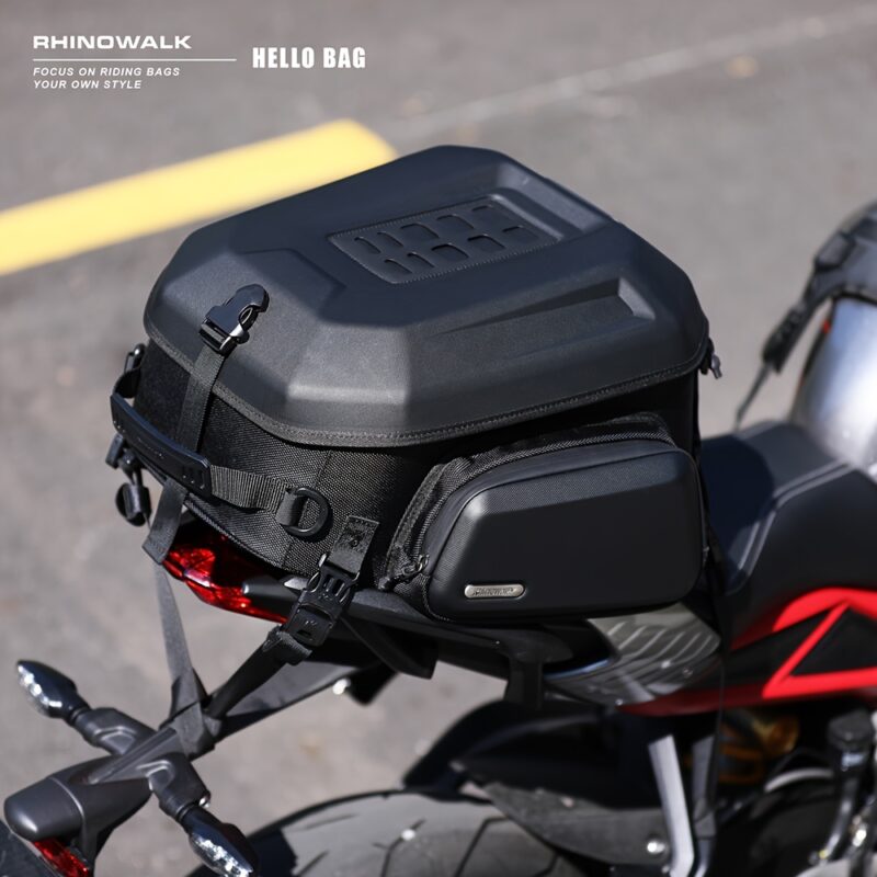 Rhinowalk 23L-35L Expandable Tail Bag: Hard Shell Waterproof Motorcycle Trunk & Backpack