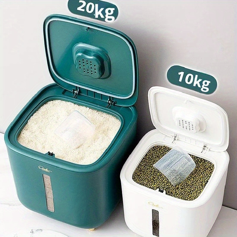 Rice Storage Box Grains Bucket Moisture-proof Sealed Insect-proof Sealed Kitchen Household Organizer