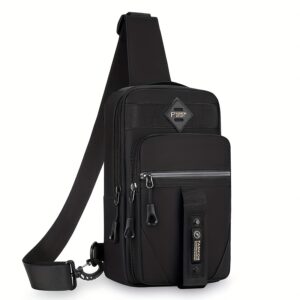ShiLan Men's Outdoor Chest Bag - Stylish Nylon Crossbody, Casual Multi-Functional Sports Sling with Adjustable Strap (100-1.0cm), Zip Closure, and Multiple Compartments for Daily Commute & Adventures, Crossbody Bag