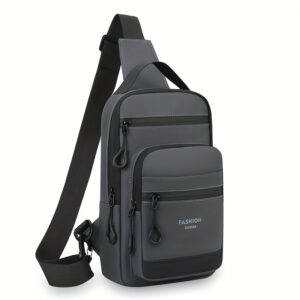 ShiLan Men's Outdoor Chest Bag - Stylish Nylon Crossbody, Casual Multi-Functional Sports Sling with Adjustable Strap (100-1.0cm), Zip Closure, and Multiple Compartments for Daily Commute & Adventures, Crossbody Bag