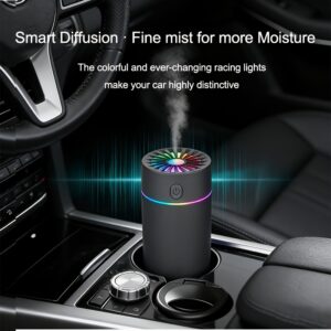 2-in-1 Car Aroma Diffuser & Humidifier: 7-Color LED Sonic Mist for Car, Office & Home