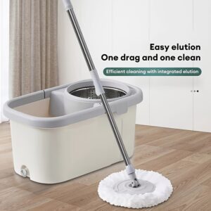 High-Quality Quick Spin Mop Set Including a Bucket And Two Mop Pads, Featuring a Microfiber 360-Degree Rotating Design for Effortless Cleaning. This Hands-Free Spinner Is Ideal for All Types of Flooring And Comes with a Bucket Equipped with Four Whe
