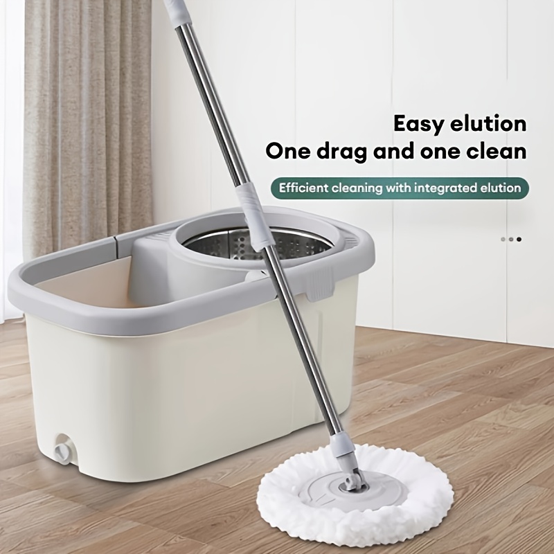 High-Quality Quick Spin Mop Set Including a Bucket And Two Mop Pads, Featuring a Microfiber 360-Degree Rotating Design for Effortless Cleaning. This Hands-Free Spinner Is Ideal for All Types of Flooring And Comes with a Bucket Equipped with Four Whe