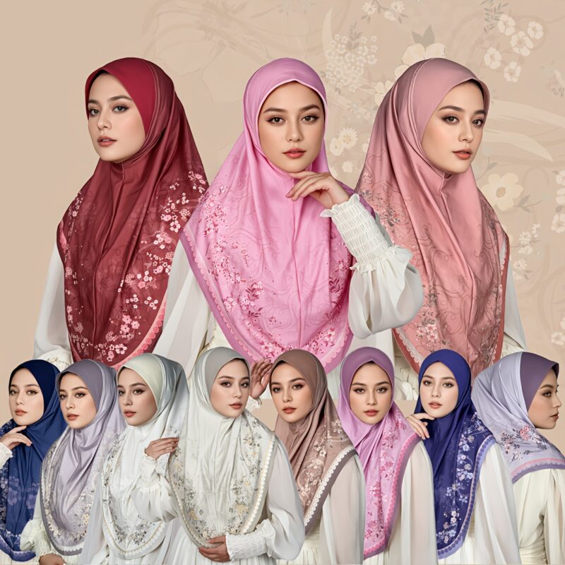Muslim Headscarf Made of Chiffon Fabric, Offering a Sense of Fashion and Dignity, Suitable for Daily Prayers, with Beautiful Printed Patterns
