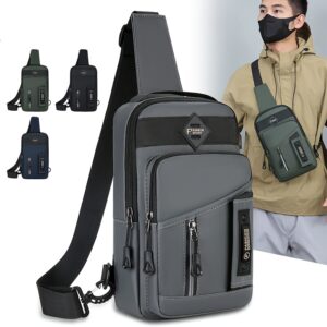 ShiLan Men's Outdoor Chest Bag - Stylish Nylon Crossbody, Casual Multi-Functional Sports Sling with Adjustable Strap (100-1.0cm), Zip Closure, and Multiple Compartments for Daily Commute & Adventures, Crossbody Bag