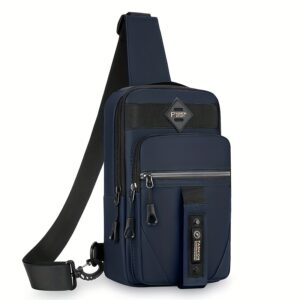 ShiLan Men's Outdoor Chest Bag - Stylish Nylon Crossbody, Casual Multi-Functional Sports Sling with Adjustable Strap (100-1.0cm), Zip Closure, and Multiple Compartments for Daily Commute & Adventures, Crossbody Bag