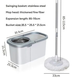 High-Quality Quick Spin Mop Set Including a Bucket And Two Mop Pads, Featuring a Microfiber 360-Degree Rotating Design for Effortless Cleaning. This Hands-Free Spinner Is Ideal for All Types of Flooring And Comes with a Bucket Equipped with Four Whe
