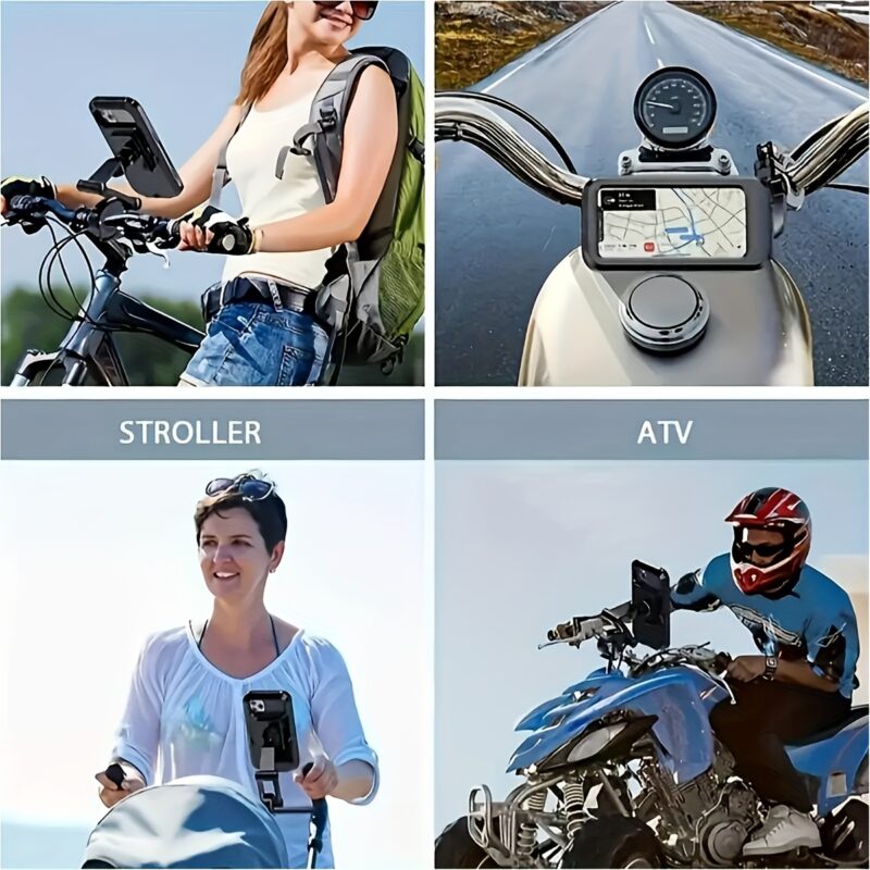 Holder for Cell Phones on Motorcycles, Made of ABS, Featuring a Magnetic Design, Retractable, And for Bicycle And Electric Vehicle Navigation