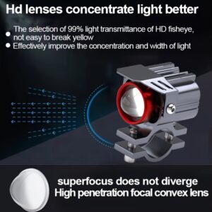 Heyword 14,000LM Dual-Color LED Fog Lights: 12V High-Intensity Spotlights for Motorcycle & ATV