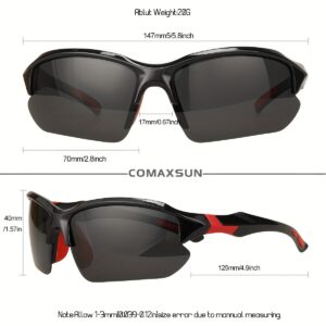 3pcs COMAXSUN Polarized Fashion Glasses for Men & Women - Lightweight PC Frame & TAC Glasses Suitable for,,,,, Driving, Suitable for Gifts with Cleaning Cloth, Non-Prescription Eyewear