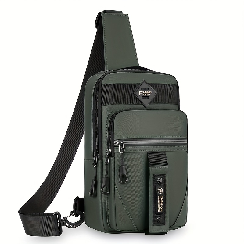 ShiLan Men's Outdoor Chest Bag - Stylish Nylon Crossbody, Casual Multi-Functional Sports Sling with Adjustable Strap (100-1.0cm), Zip Closure, and Multiple Compartments for Daily Commute & Adventures, Crossbody Bag