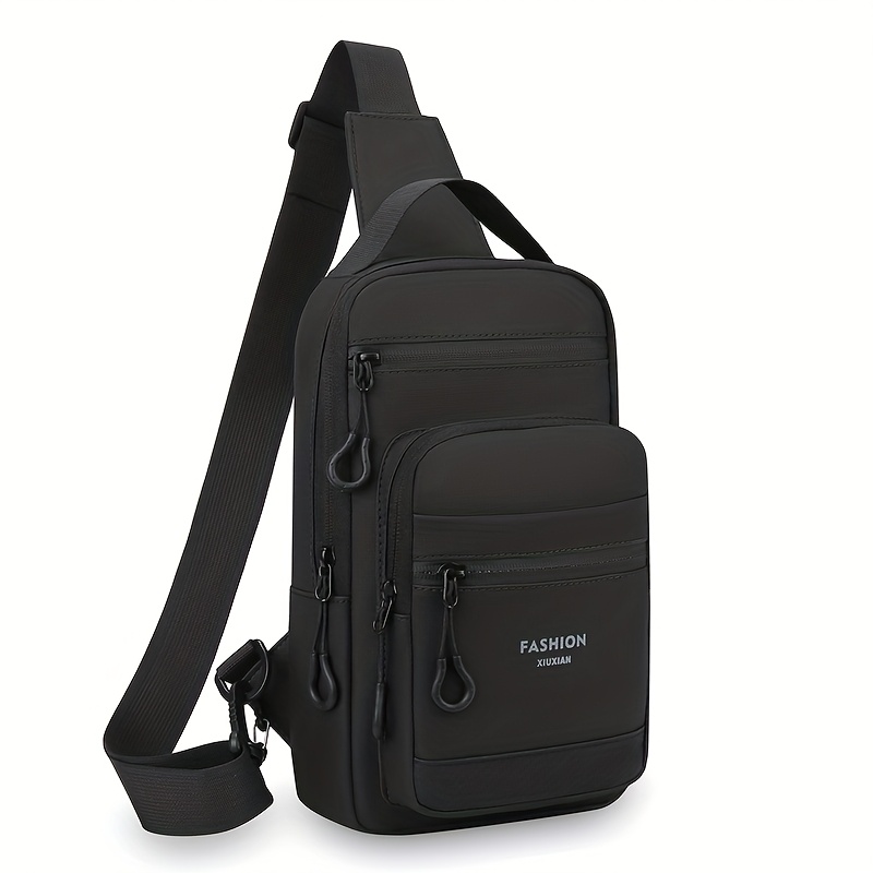 ShiLan Men's Outdoor Chest Bag - Stylish Nylon Crossbody, Casual Multi-Functional Sports Sling with Adjustable Strap (100-1.0cm), Zip Closure, and Multiple Compartments for Daily Commute & Adventures, Crossbody Bag