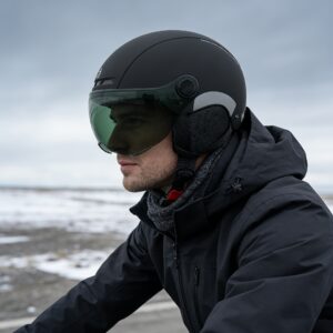 PEMILA City Commuting Safety Multi-Purpose Cycling Helmet Features an ABS Shell And EPS Cushioning Layer for Dual Protection. It Has an Adjustable Head Circumference, Multi-Angle Windproof Goggles, Metal Insect-Proof Ventilation Holes