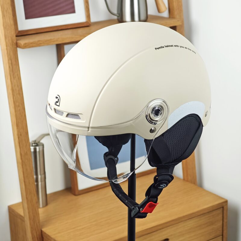 PEMILA City Commuting Safety Multi-Purpose Cycling Helmet Features an ABS Shell And EPS Cushioning Layer for Dual Protection. It Has an Adjustable Head Circumference, Multi-Angle Windproof Goggles, Metal Insect-Proof Ventilation Holes