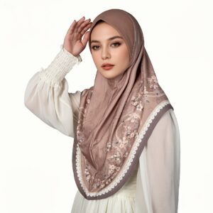 Muslim Headscarf Made of Chiffon Fabric, Offering a Sense of Fashion and Dignity, Suitable for Daily Prayers, with Beautiful Printed Patterns