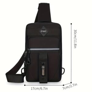 ShiLan Men's Outdoor Chest Bag - Stylish Nylon Crossbody, Casual Multi-Functional Sports Sling with Adjustable Strap (100-1.0cm), Zip Closure, and Multiple Compartments for Daily Commute & Adventures, Crossbody Bag
