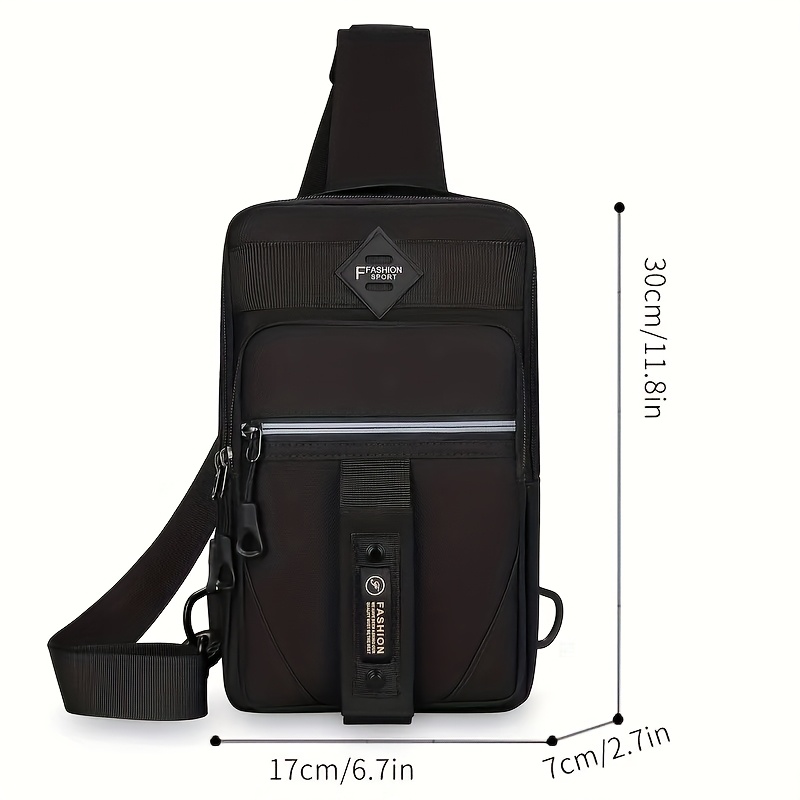ShiLan Men's Outdoor Chest Bag - Stylish Nylon Crossbody, Casual Multi-Functional Sports Sling with Adjustable Strap (100-1.0cm), Zip Closure, and Multiple Compartments for Daily Commute & Adventures, Crossbody Bag