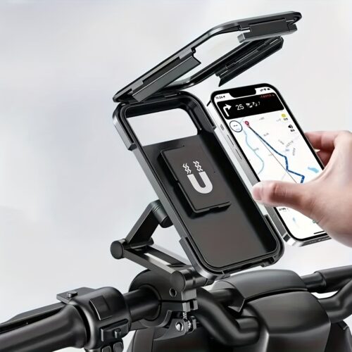 Holder for Cell Phones on Motorcycles, Made of ABS, Featuring a Magnetic Design, Retractable, And for Bicycle And Electric Vehicle Navigation