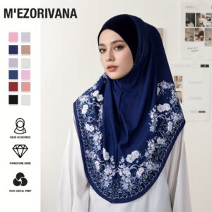 A Fashionable Printed Headscarf, Soft, Breathable, and Comfortable Muslim Women's Hijab, Multiple Colors Available for