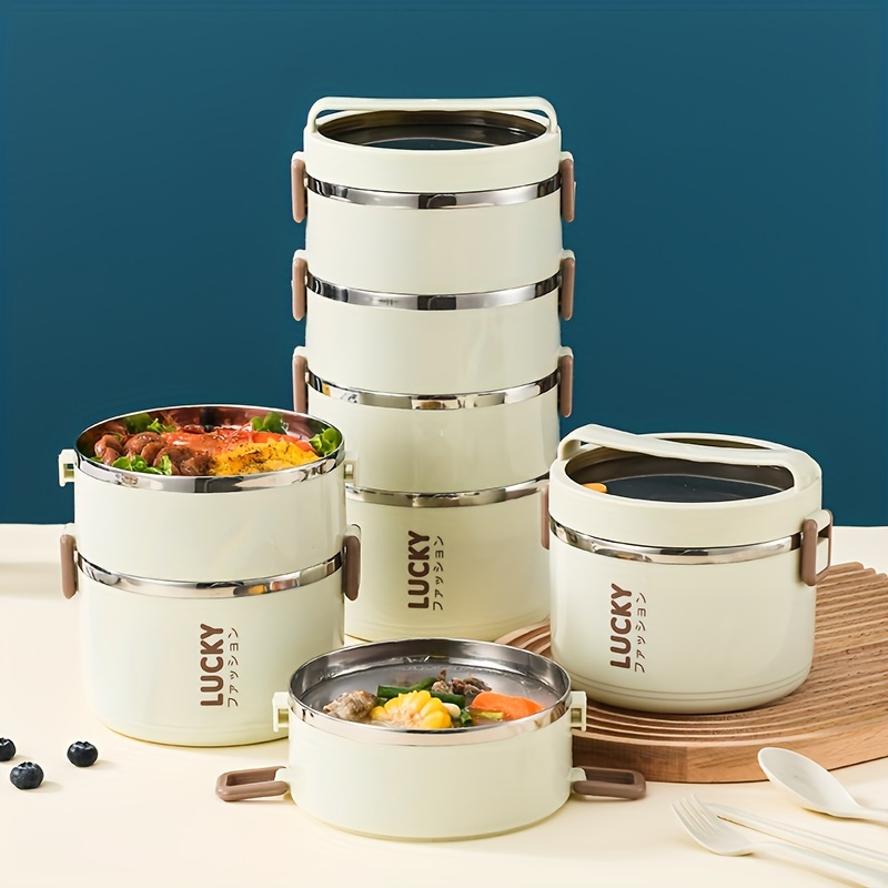 2-Tier Lunch Box Set u002F 3-Tier Lunch Box Set u002F 4-Tier Lunch Box Set - Large Capacity Stainless Steel Lunch Box with Insulated Lunch Bag, Suitable for School, Camping, Workplace - Ideal for Students and Office Workers - A Must-Have for Students