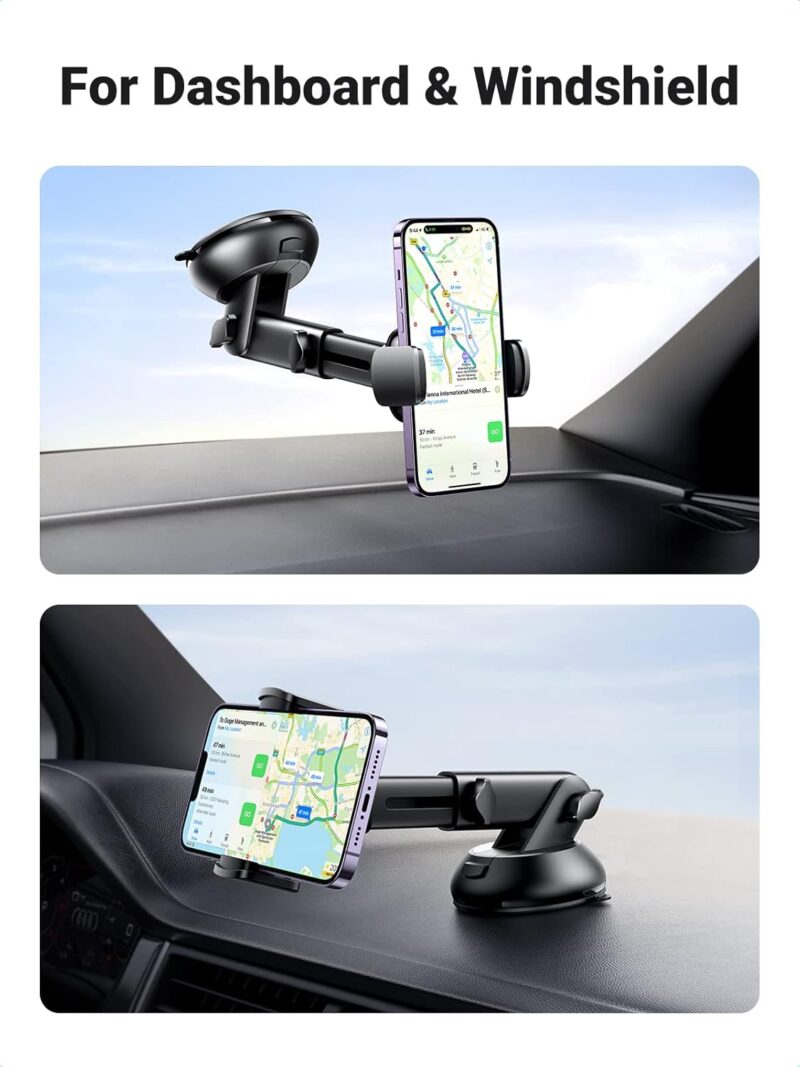611Ye7rumL._AC_SL1500_.jpg UGREEN Car Phone Holder Mount. Dashboard Windshield Smartphone Cradle. Strong Suction. Compatible with iPhone 16 Pro Max. Galaxy S24 Ultra