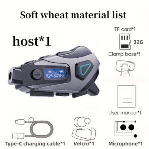 5-in-1 Motorcycle Helmet Headset: 2K DVR Camera, Bluetooth 5.4 & Smart Noise Reduction (32GB Card Included)