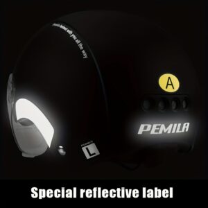 PEMILA City Commuting Safety Multi-Purpose Cycling Helmet Features an ABS Shell And EPS Cushioning Layer for Dual Protection. It Has an Adjustable Head Circumference, Multi-Angle Windproof Goggles, Metal Insect-Proof Ventilation Holes