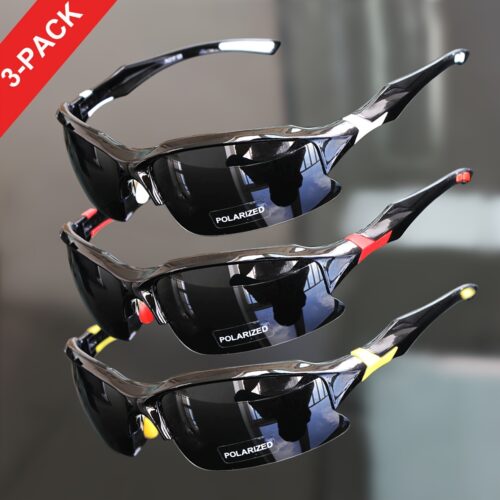 3pcs COMAXSUN Polarized Fashion Glasses for Men & Women - Lightweight PC Frame & TAC Glasses Suitable for,,,,, Driving, Suitable for Gifts with Cleaning Cloth, Non-Prescription Eyewear