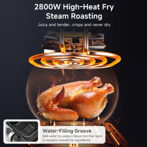 Simplus 10L Dual-Basket Air Fryer: Transparent Window + Clear LCD Display, 11 Predefined Settings, Perfect for Family Events