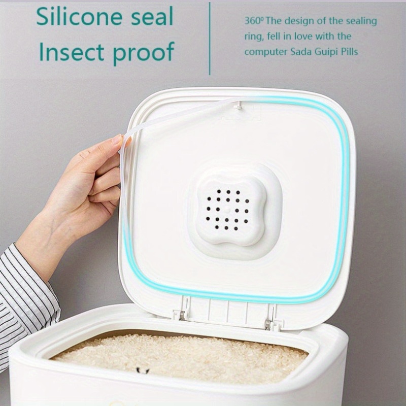 Rice Storage Box Grains Bucket Moisture-proof Sealed Insect-proof Sealed Kitchen Household Organizer