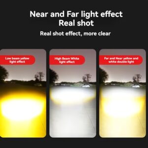 Heyword 14,000LM Dual-Color LED Fog Lights: 12V High-Intensity Spotlights for Motorcycle & ATV