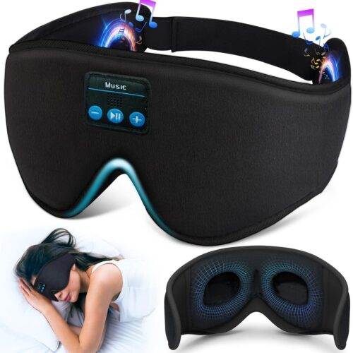 3D Wireless Sleep Mask: Bluetooth 5.2 Ultra-Thin Headphones & 100% Blackout for Deep Sleep