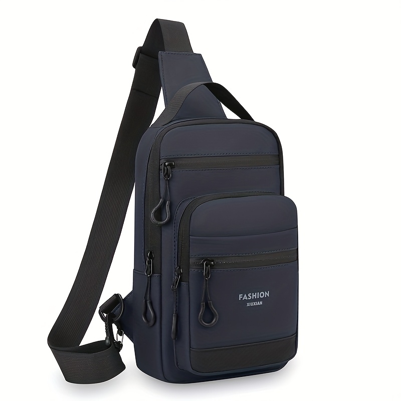 ShiLan Men's Outdoor Chest Bag - Stylish Nylon Crossbody, Casual Multi-Functional Sports Sling with Adjustable Strap (100-1.0cm), Zip Closure, and Multiple Compartments for Daily Commute & Adventures, Crossbody Bag