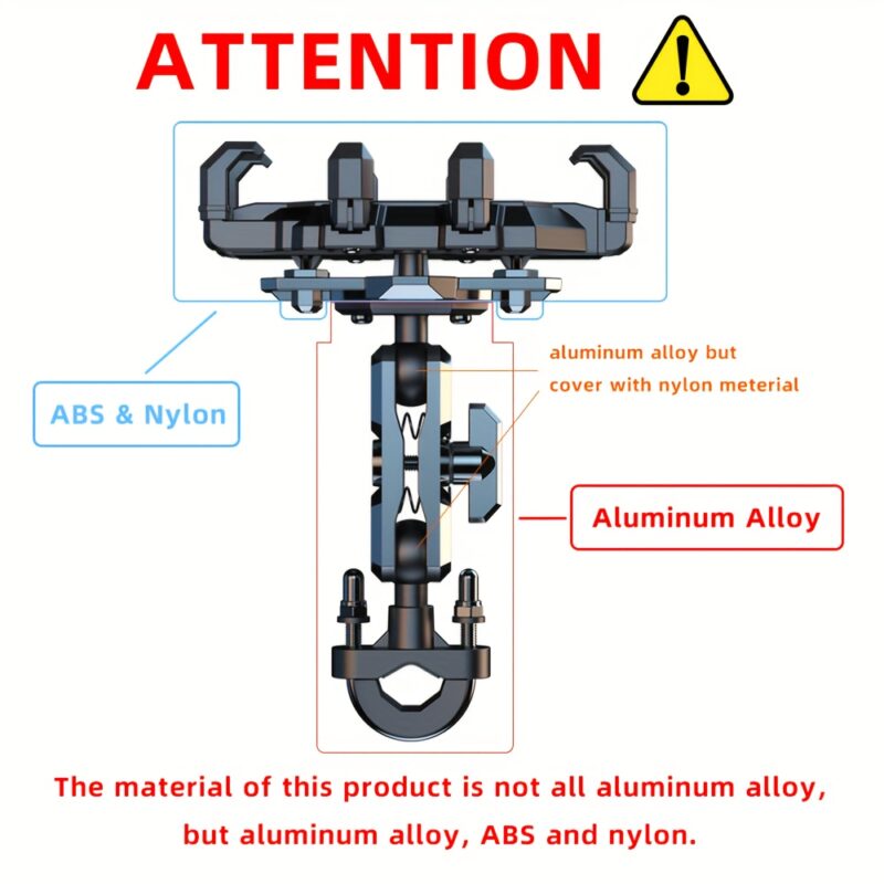Anti-Vibration Bike & Motorcycle Phone Mount: Universal Fit for 4.5" - 7.0" Smartphones