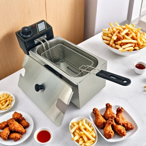 818b6e07320b454b98c787a45f7182eb-goods.jpeg Foldable Stainless Steel Fry Basket: Multi-Use Heat-Resistant Strainer & Chef Tool