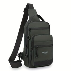 ShiLan Men's Outdoor Chest Bag - Stylish Nylon Crossbody, Casual Multi-Functional Sports Sling with Adjustable Strap (100-1.0cm), Zip Closure, and Multiple Compartments for Daily Commute & Adventures, Crossbody Bag